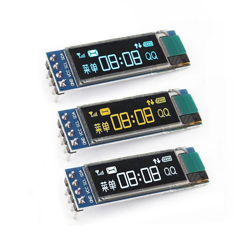 SSD1306 0,91-Zoll-OLED-Anzeigemodul, 1-10 Stück, 128x32, weiß/blau – Bild 4