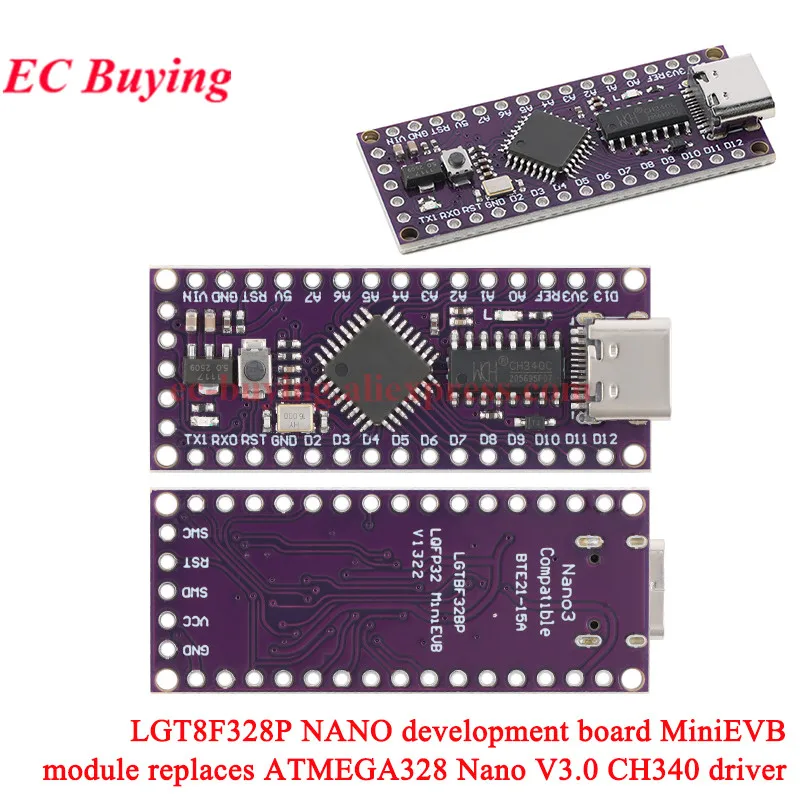 Nano V3.0 Mini Typ-C Micro USB ATmega168P ATmega328P MCU Core Development Board CH340 16 MHz verbessertes