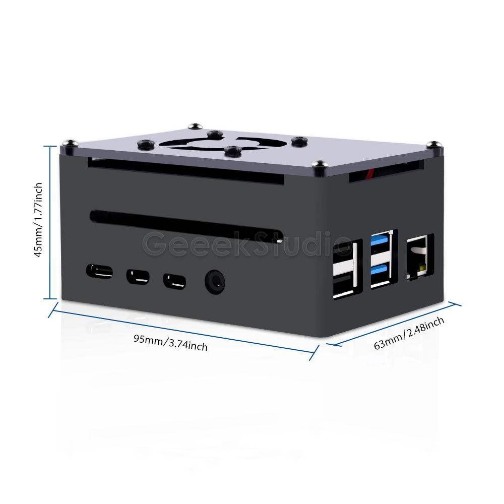 Raspberry Pi 4 Modell B Aluminium gehäuse schwarze Metall gehäuse – Bild 4