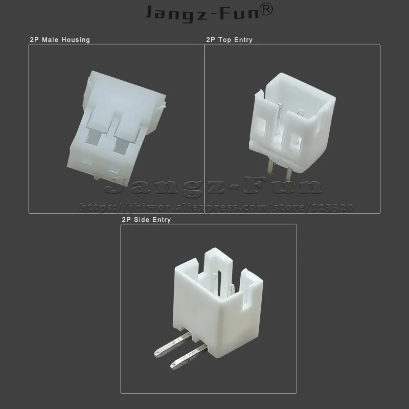 2P JST PH 2.0 Stecker 2,0 mm Rastermaß 2-polige männliche (100 Stück) – Bild 3