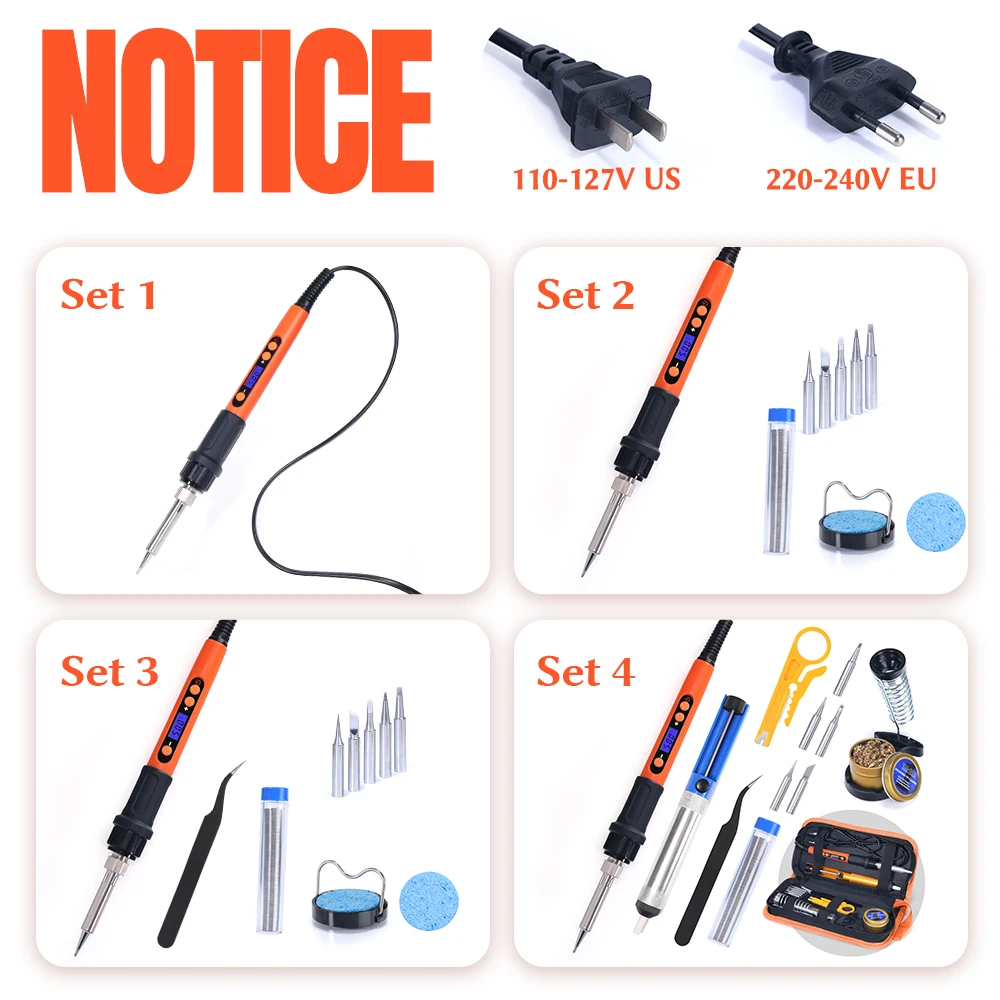 100W Digitale Elektrische Lötkolben Kit Set Temperatur Einstellbar – Bild 2