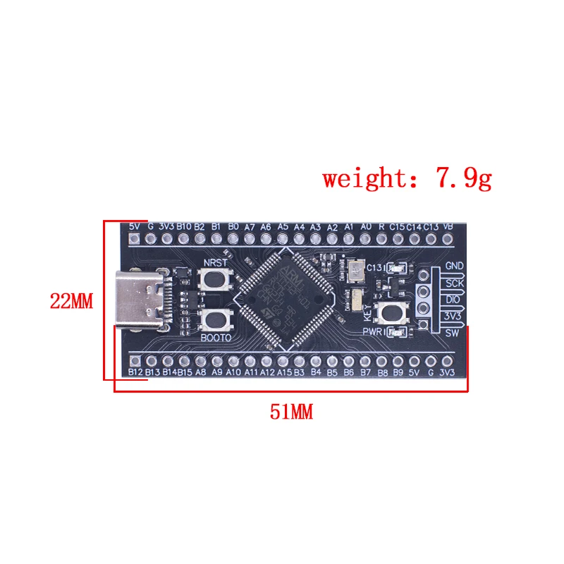STM32F401RCT6 Minimales System-Entwicklungsboard STM32 ARM Core Lernboard Modul Typ-C-Anschluss