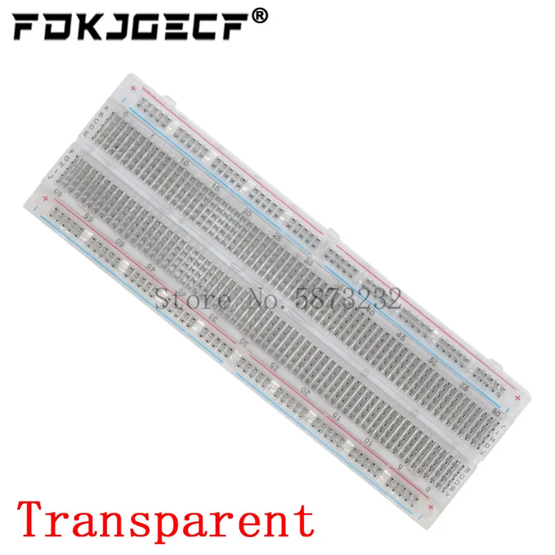 Weiß/Transparent Breadboard 830 Punkt Solderless PCB Brot Board MB-102 – Bild 3
