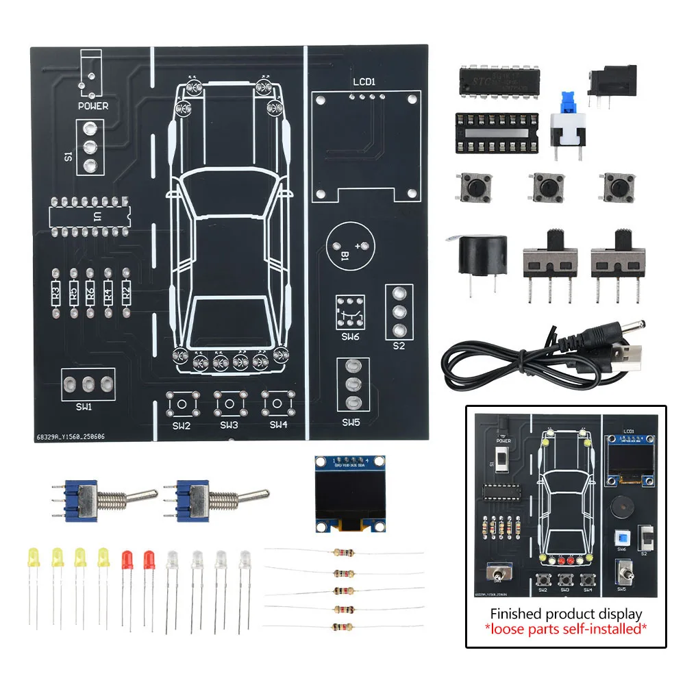 DIY Elektronik Projekt Auto Fahrer Simulator Kit STEM Löten Praxis Auto Fahren Simulation Solder Kit