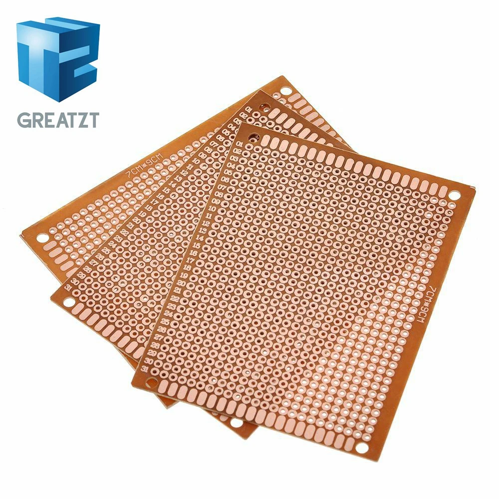 GREATZT 1PCS/10PCS 7x9 7*9cm Einseitig Prototyp Breadboard Universal Board Bakelit Board Gelb