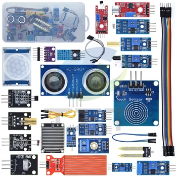 22-in-1 Sensor-Kit Modul-Set für Roboter-Lernanfänger-Kit Bodenfeuchtigkeitssensor Mikrofon Lichtsensor