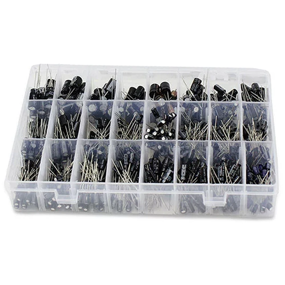 24 Arten 500-teiliges Elektrolytkondensator-Sortiment-Set 0,1uF-1000uF mit Aufbewahrungsbox