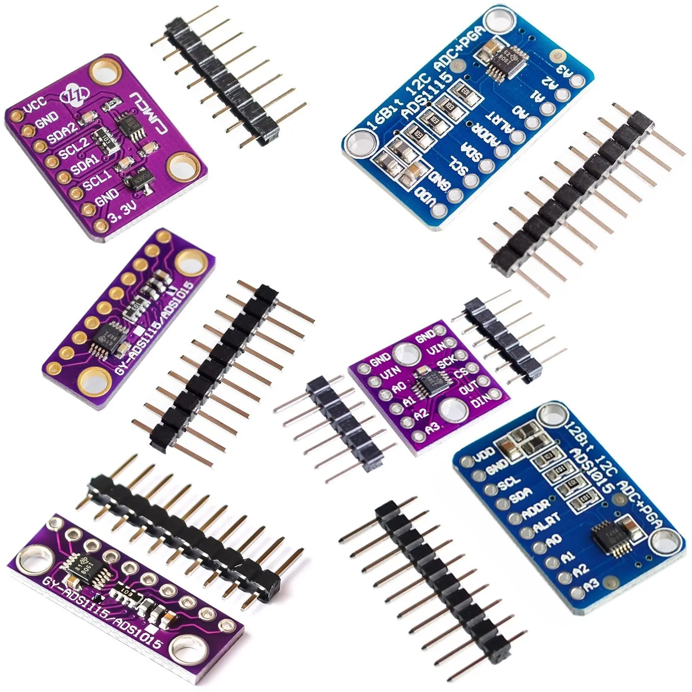 16-Bit I2C IIC ADS1115 ADS1015 ADS1118 Konvertermodul PCA9306 ADC-Platine für Arduino RPi Level Translation