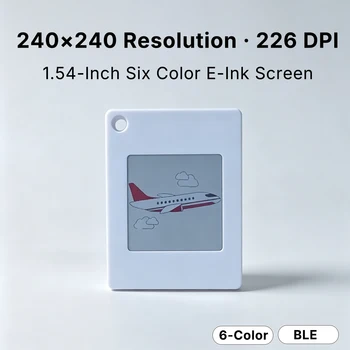 1,54'' 6-Farben E-Ink-Tag Bluetooth-App-gesteuertes E-Paper-Display 240x240 Auflösung 226DPI Wiederaufladbares