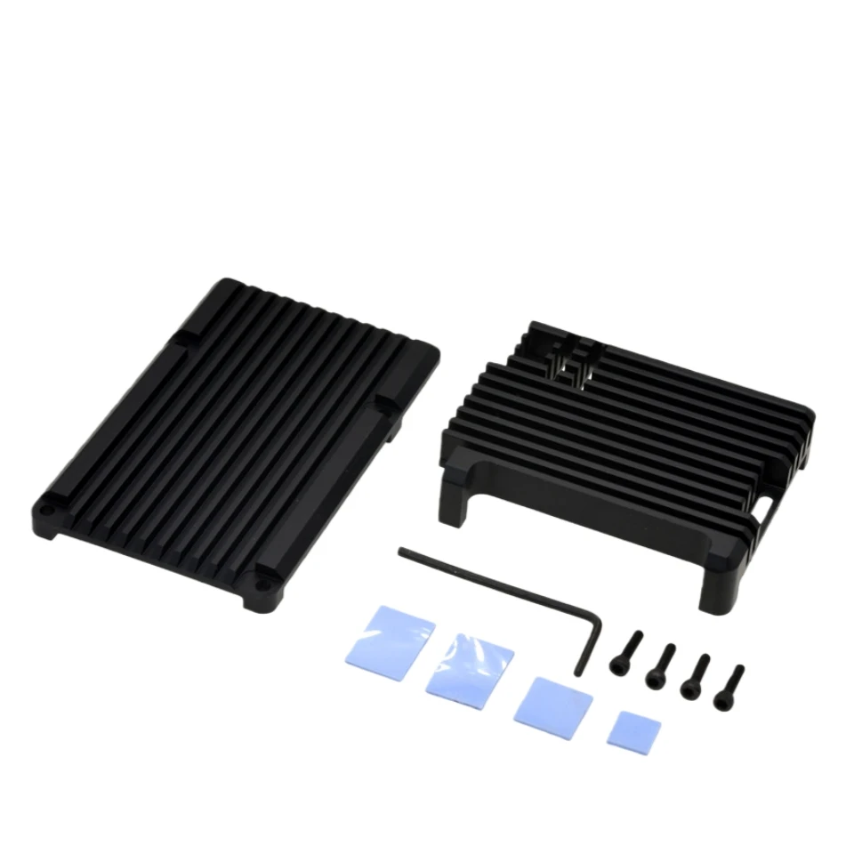 Raspberry Pi 5 Aluminium gehäuse Metalls chale mit Lüfter Silikon Kühlkörper aktiv passive Kühlung Kühler