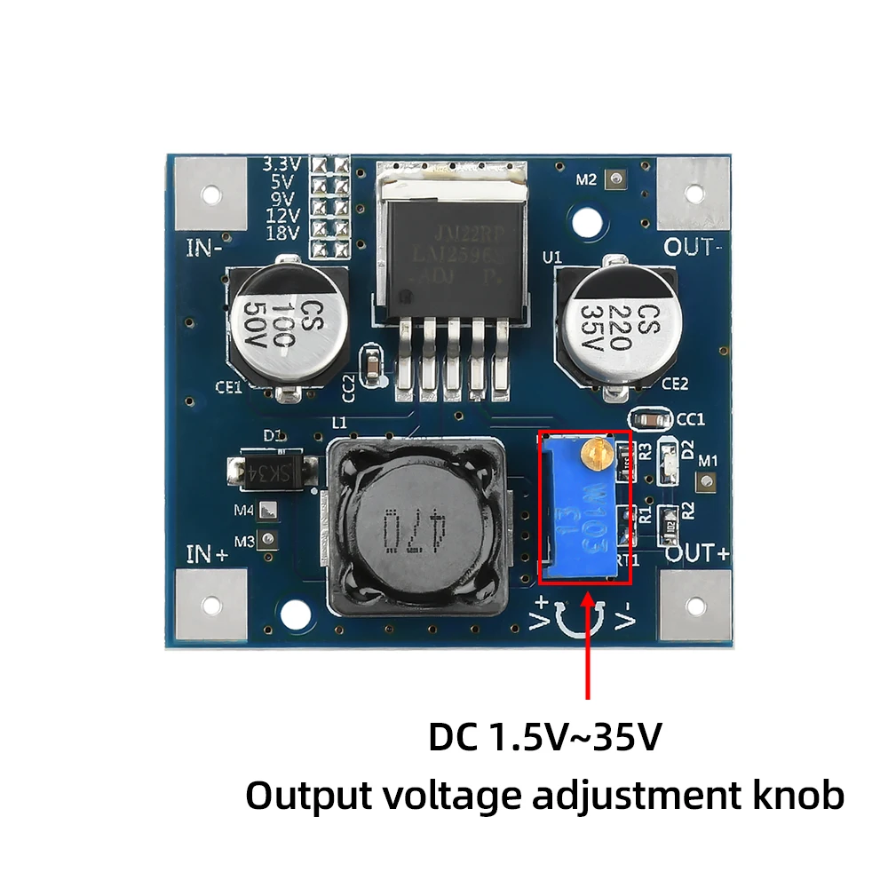Lm2596 Einstellbares Abwärtsmodul Dc 3-40 V auf 3,3-18 V – Bild 4