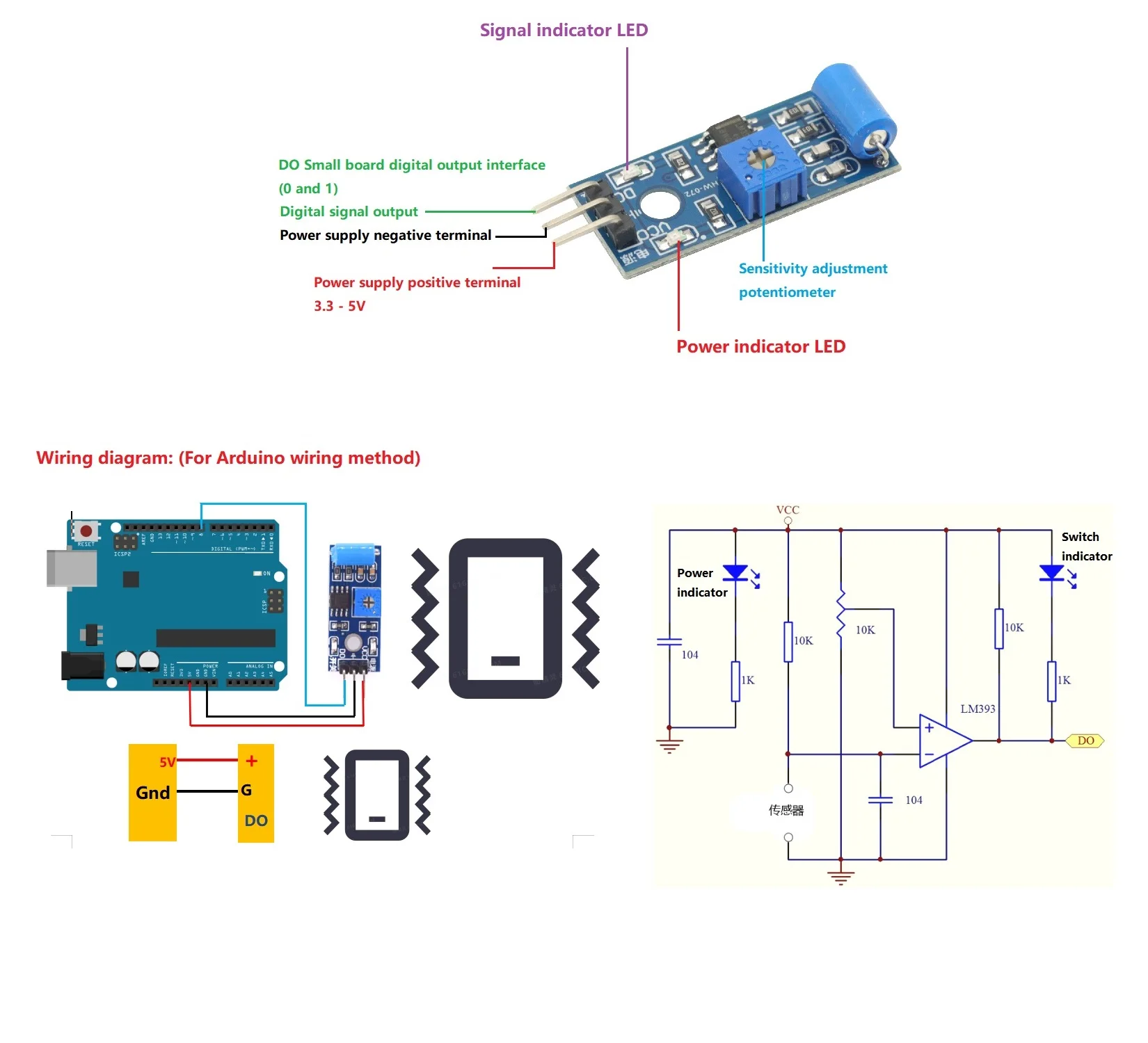 SW-420 Vibrationssensormodul SW420 Vibrationsschalter (5 Stück) – Bild 5