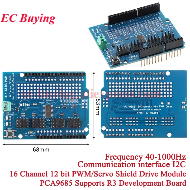 PCA9685 IIC I2C 16 Kanal 12-bit PWM Schrittmotor Modul Servo Treiber Schild R3 Entwicklung Board Für Arduino