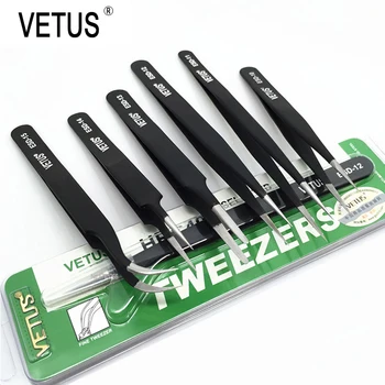 Vetus 1 stücke esd 10 11 12 13 14 15 anti statische edelstahl pinzette set für elektronische handy reparatur