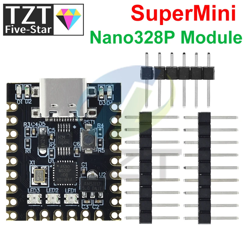 TZT 1/2PCS NANO V3.0 / Nano SuperMini Typ-C Entwicklungsboard – Bild 3