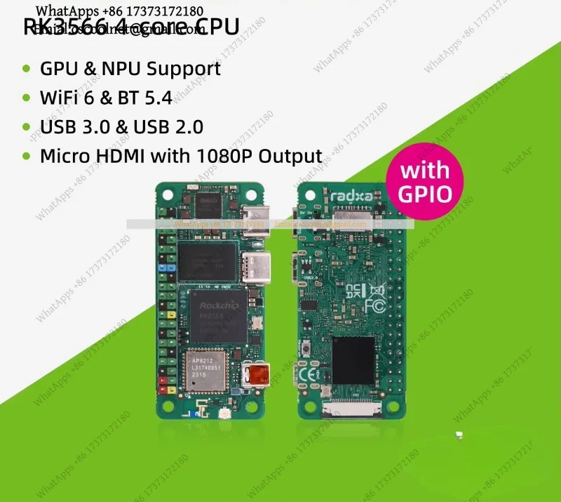 K06 Radxa ZERO 3W SBC RK3566 Quad-Core GPU NPU 1080P HDMI WiFi 6 BT 5.4