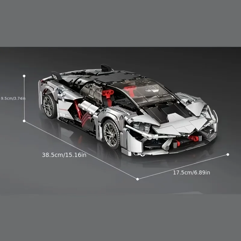 Supercar-Rennmodell-Bausteinset, DIY-Bausatz für mechanische – Bild 6