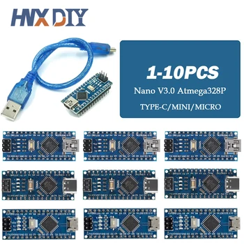 Nano V3.0 Micro Controller Modul ATmega328P Modul Nano Board CH340 USB Kabel kompatibel mit Arduino Nano V3.0