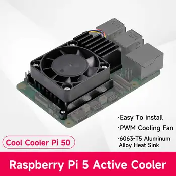 Raspberry Pi 5, Aluminiumgehäuse, selbstentworfener aktiver Kühler, schwarzes passives Kühlgehäuse