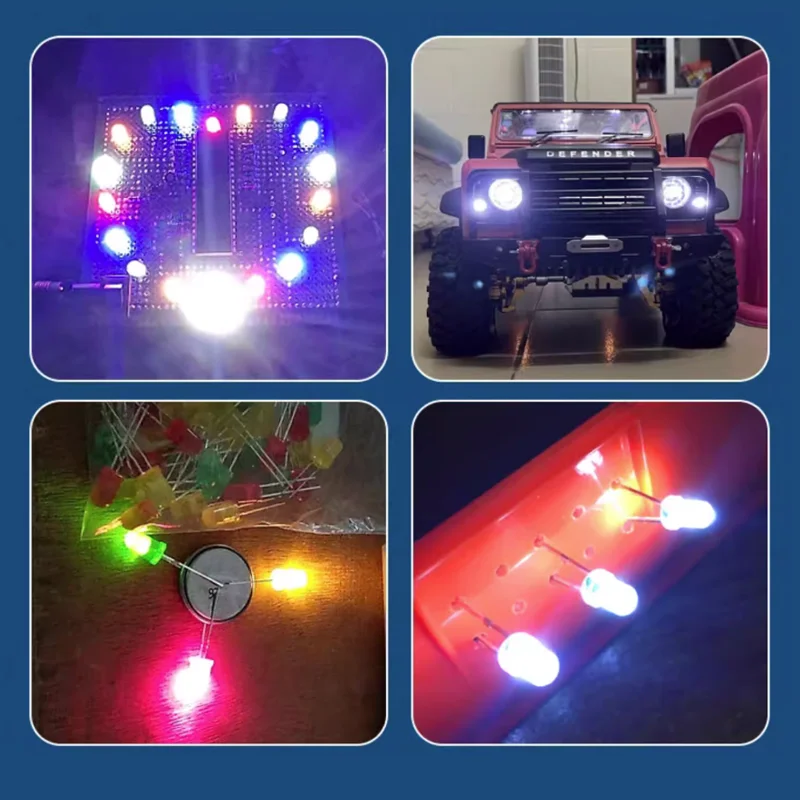 3 mm 5 mm DIP-LED-Leuchtdioden Weiß Rot Gelb Blau Grün (1000 Stück) – Bild 4