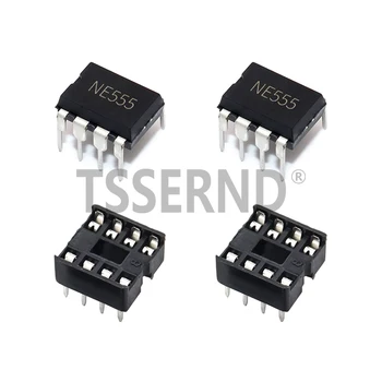 (10 Stück) NE555 NE555P IC 555 Timer-Programmier-Oszillator-Chip und 8-polige DIP-Sockel (20 Stück)