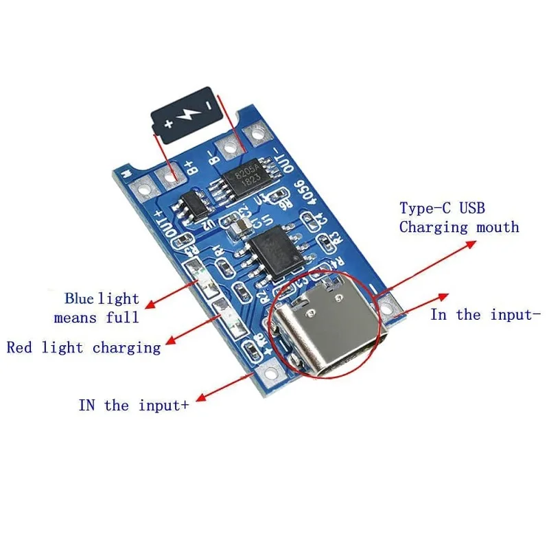 Tp4056 5v 1a Typ-C USB Lithium-Batterie-Lade platine Lade modul – Bild 4