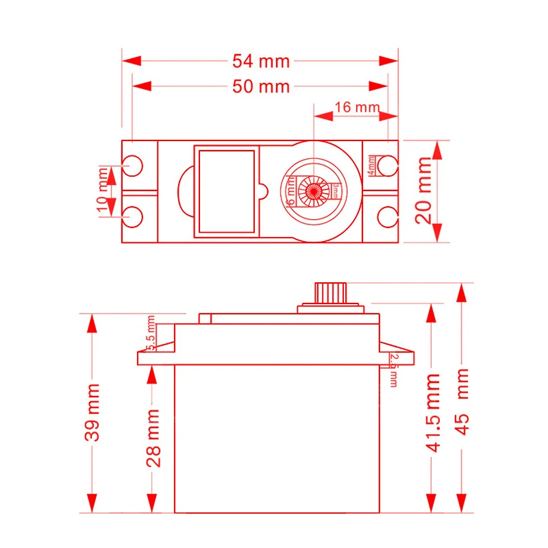 MG995 MG996r SG90 9 g MG90s Metall-/Kunststoffgetriebe – Bild 6
