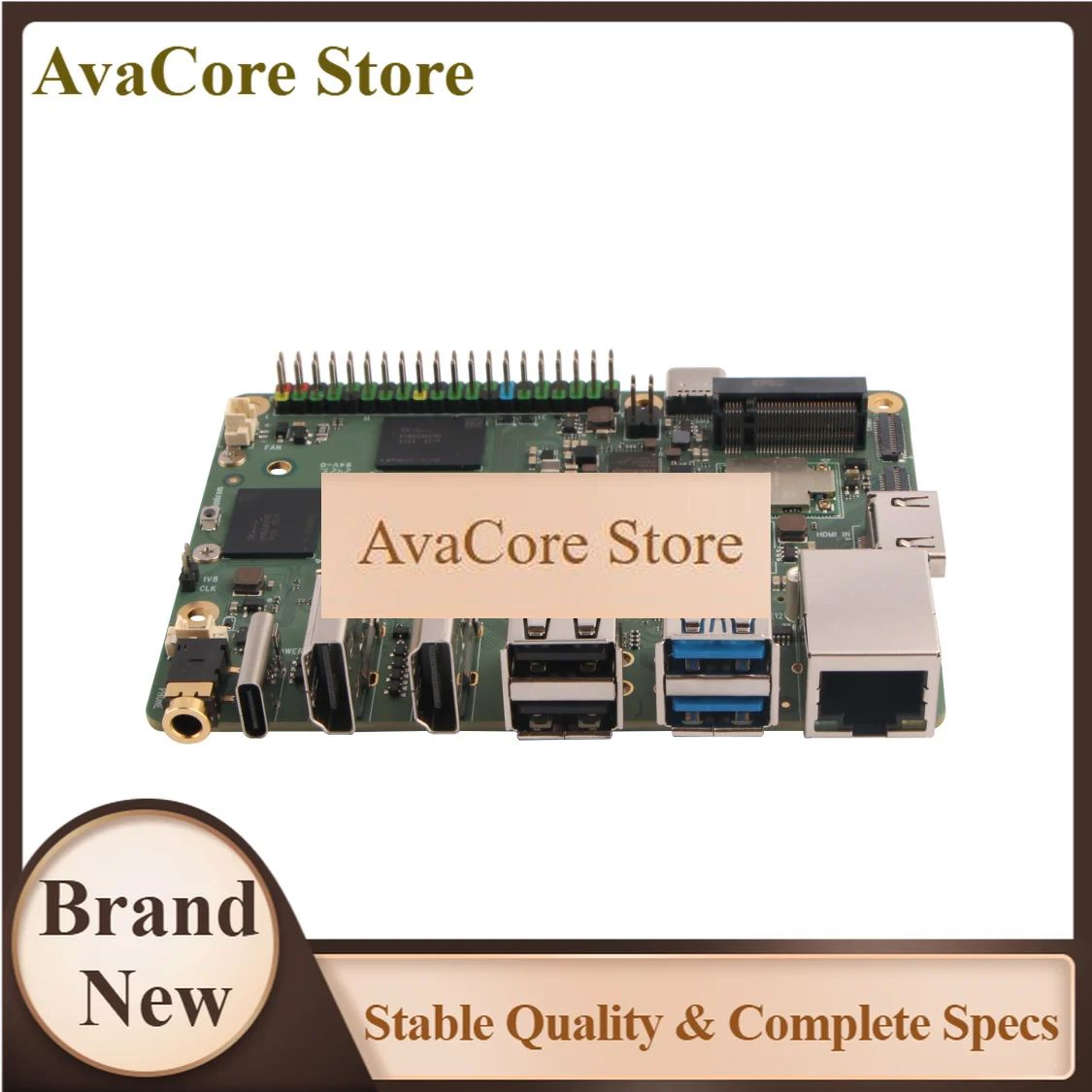 AvaCoreRadxa ROCK 5B+ RK3588 8-Kern-CPU, GPU- und NPU-Unterstützung, 8K HDMI, LPDDR5 RAM und WiFi 6