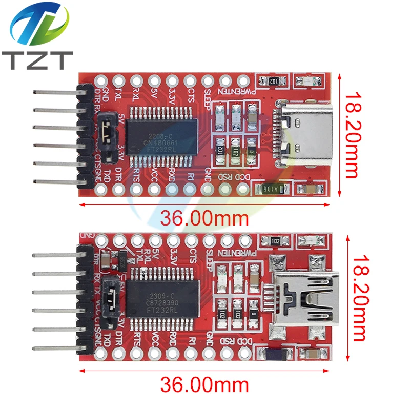 FT232RL FTDI USB 3,3 V 5,5 V auf serielles TTL-Adaptermodul – Bild 2