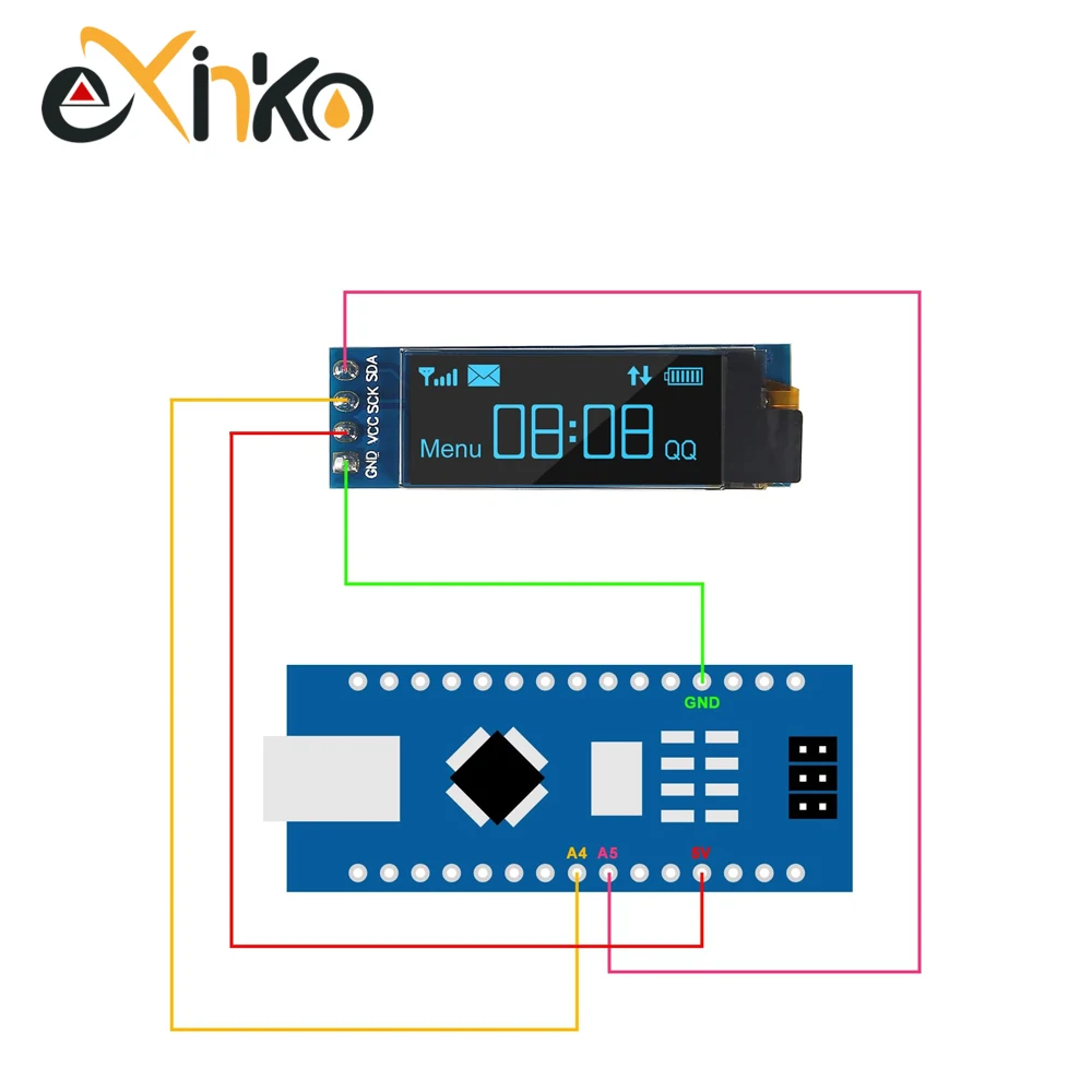 0,91 Zoll OLED-Display-Modul Weiß/Blau OLED 128X32 LCD LED-Display – Bild 2