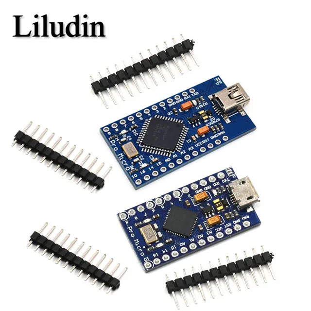 Pro Micro ATmega32U4 5 V 16 MHz ersetzt ATmega328 für Arduino ATMega 32U4 Pro Mini mit 2-reihigem Pin-Header