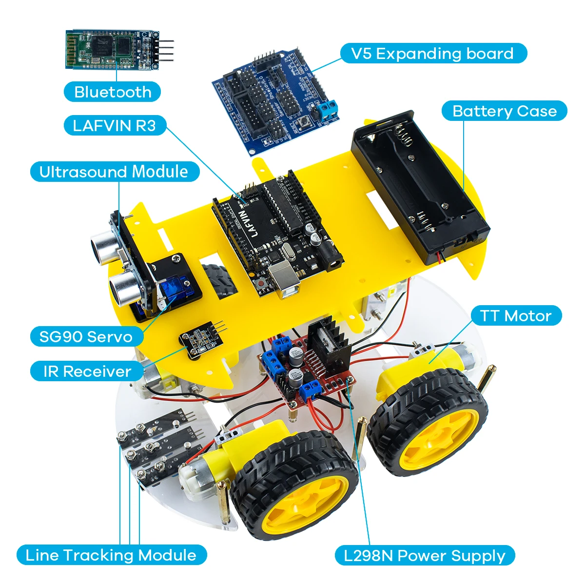 Roboter-Car-Kit für Arduino für UNO R3 Programmierprojekt 4WD Robotic – Bild 6