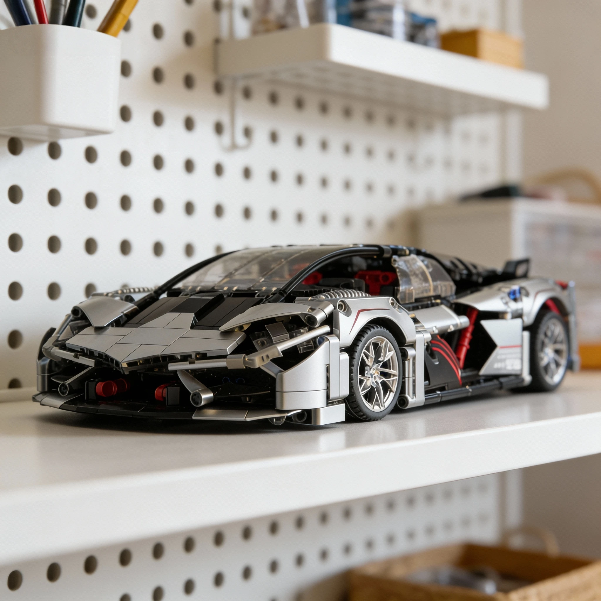 Supercar-Rennmodell-Bausteinset, DIY-Bausatz für mechanische – Bild 2