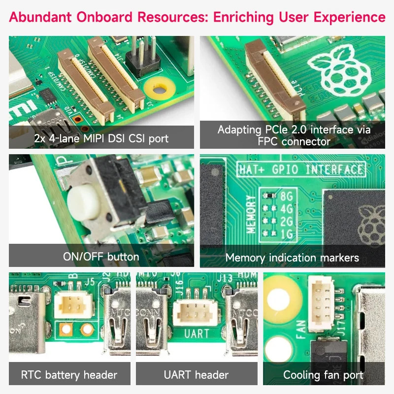 Raspberry Pi 5 1G 2G 4G 8G 16G RAM-Entwicklungsboard AI großes – Bild 3