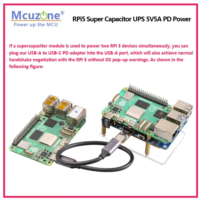 Raspberry Pi 5 Superkondensator 5V5A UPS PD-Strommodul, Unterstützt – Bild 3
