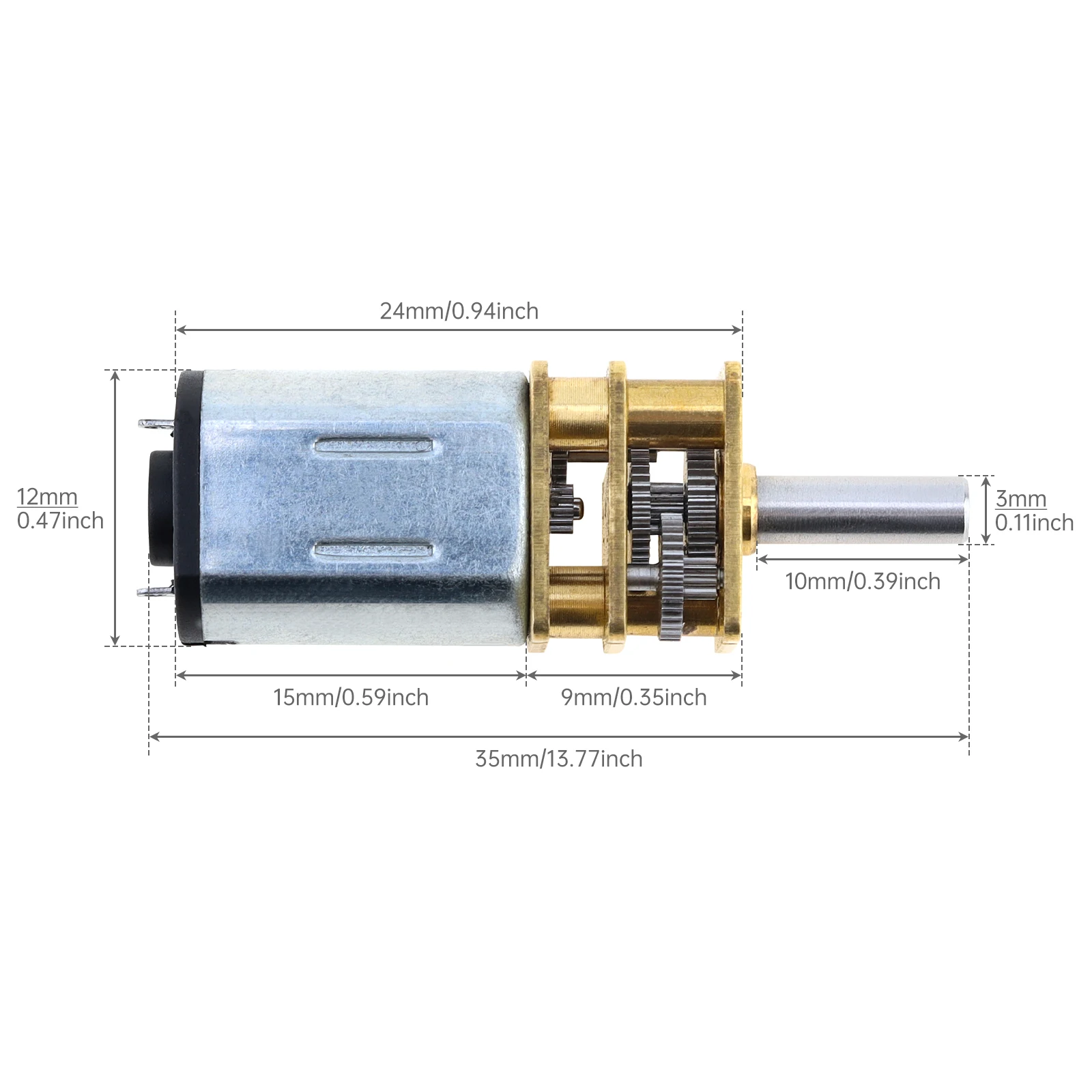 DC 3/6/12V N20 Mini Micro Metallgetriebemotor mit Zahnrad – Bild 6
