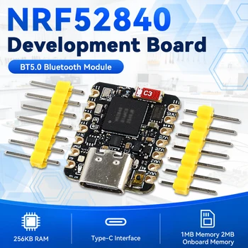 MINI NRF52840 Entwicklungsboard BT5.0 Bluetooth Modul MCU Hauptsteuerplatine 18*21MM QSPIFlash TYPE-C