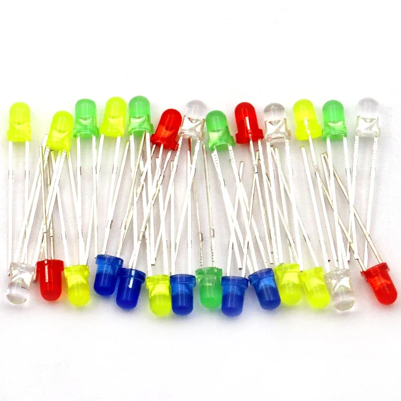 3mm LED Diode Assorted Kit Weiß Grün Rot Blau Gelb Orange (60 Stück) – Bild 6