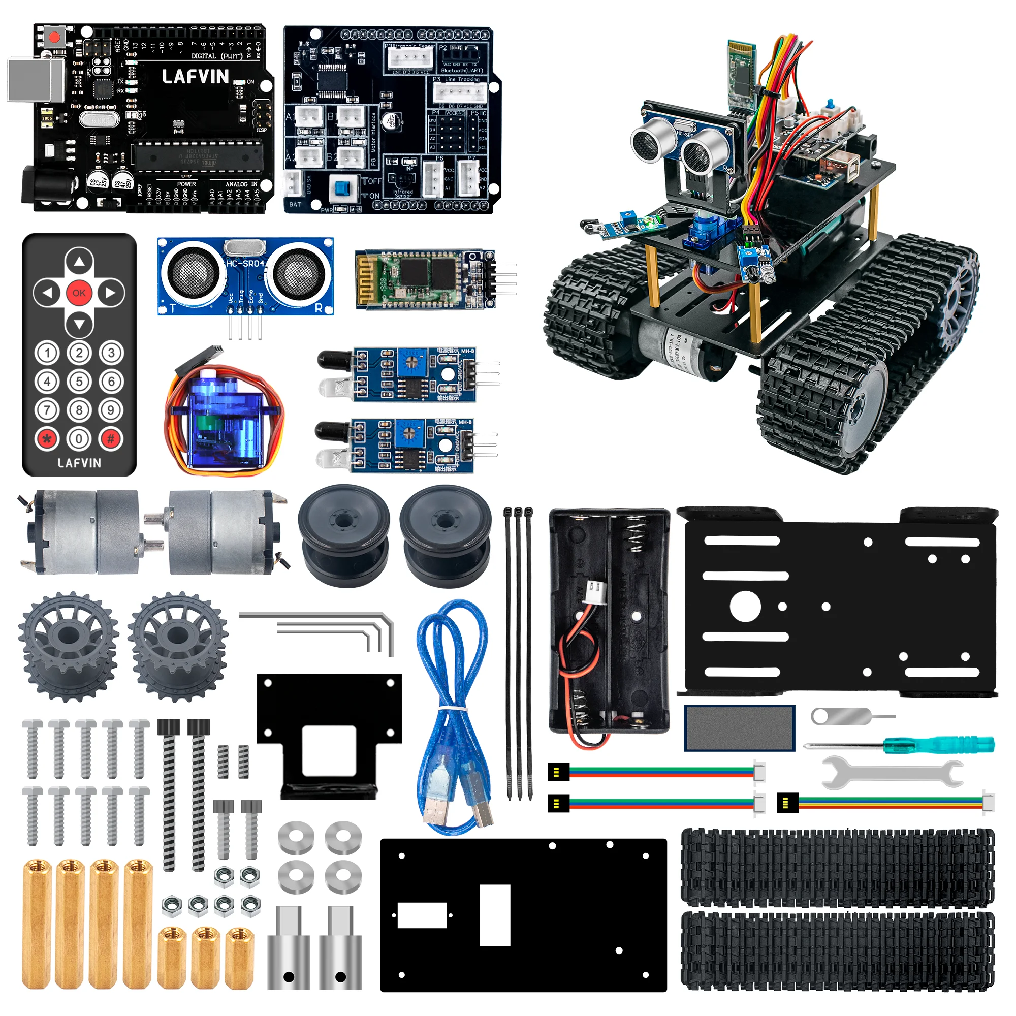 Smart Tank Robot Car Kit für Arduino für UNO DIY Robotic Kit Bildung Lernset mit Tutorial Kinder Geschenk