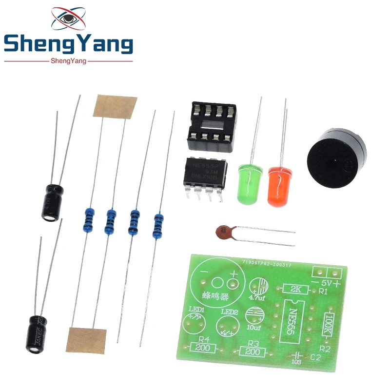 NE555 Multivibrator Kit NE555P Steady-State Circuit Dual Flash LAMPE – Bild 4
