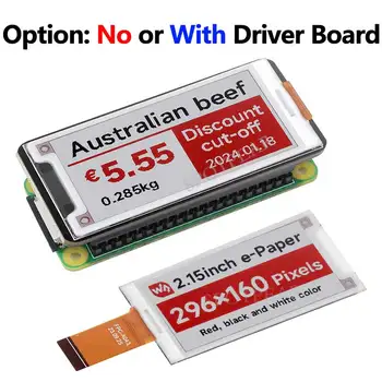 2,15 Zoll 296×160 E-Paper HAT+ B E-Ink Rot/Schwarz/Weiß Display für Raspberry Pi /Arduino /Jetson Nano /STM32