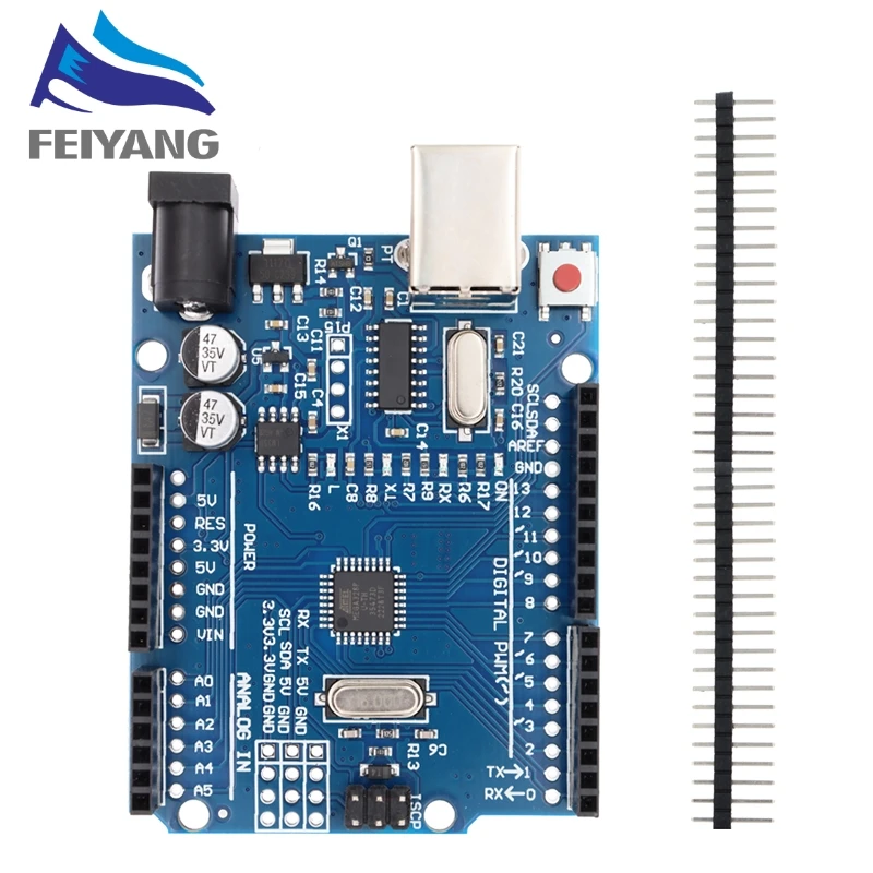 UNO R3 Entwicklungsboard ATmega328P CH340 CH340G für Arduino UNO R3 mit geradem Stiftleiste mit Kabel