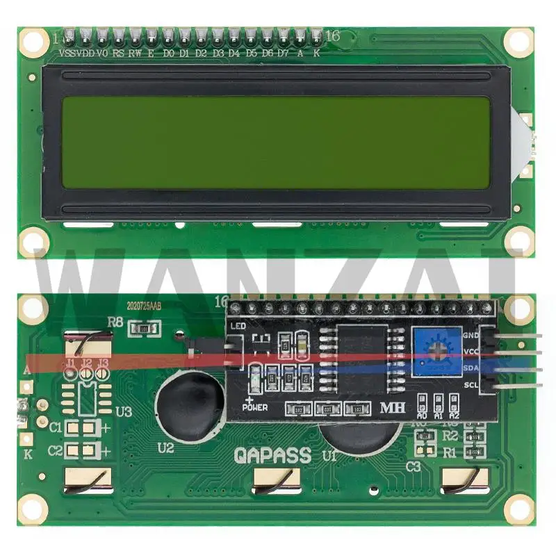 LCD1602 1602 LCD Modul Blau/Gelb Grün Bildschirm 16x2 Zeichen LCD – Bild 2
