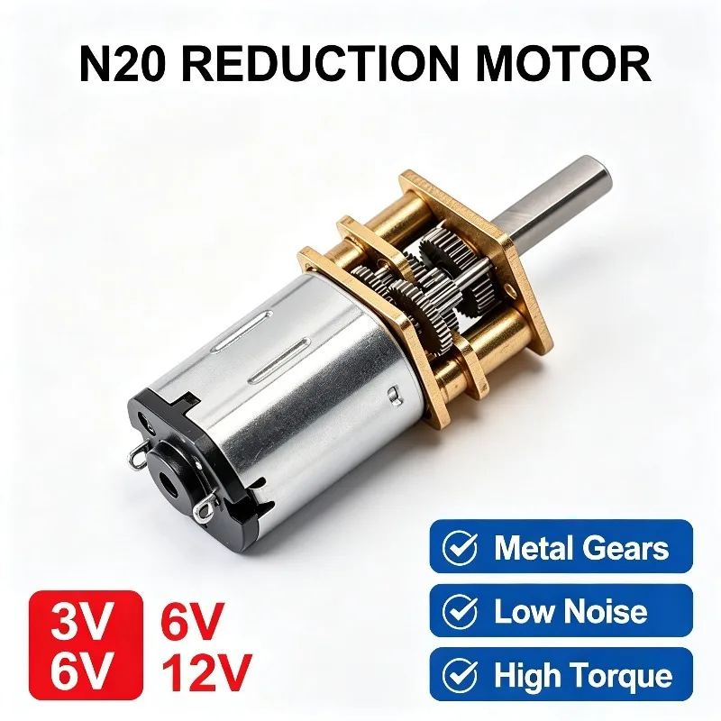 DC 3V/6V/12V N20 Mini-Mikro-Metallgetriebemotor mit Zahnrad – Bild 2