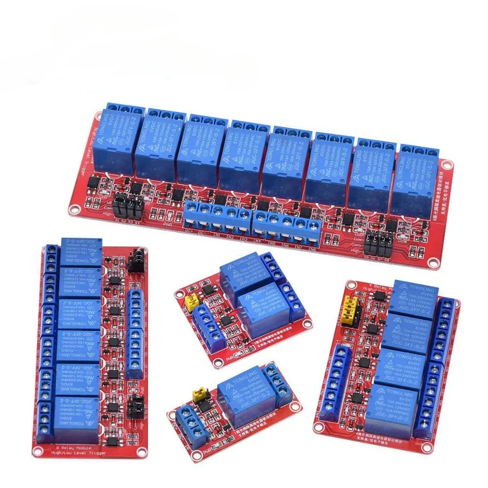 Relaismodul 1 2 4 6 8 Kanal 5V 12V Relaismodul Board Shield mit Optokoppler-Unterstützung High