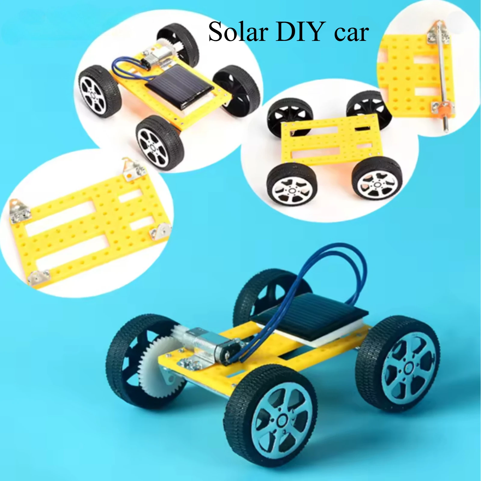 Solarbetriebenes Auto-Spielzeug für Kinder, Mini-DIY-Bausatz, Energiebetriebenes Auto-Set, STEM-Lernspielzeug