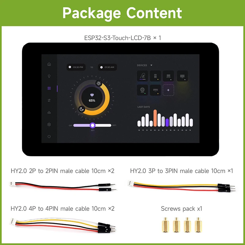 Waveshare ESP32-S3 7,0 Zoll 1024 x 600 LCD-Entwicklungsboard ESP32-Display Touchscreen LVGL GUI für Arduino