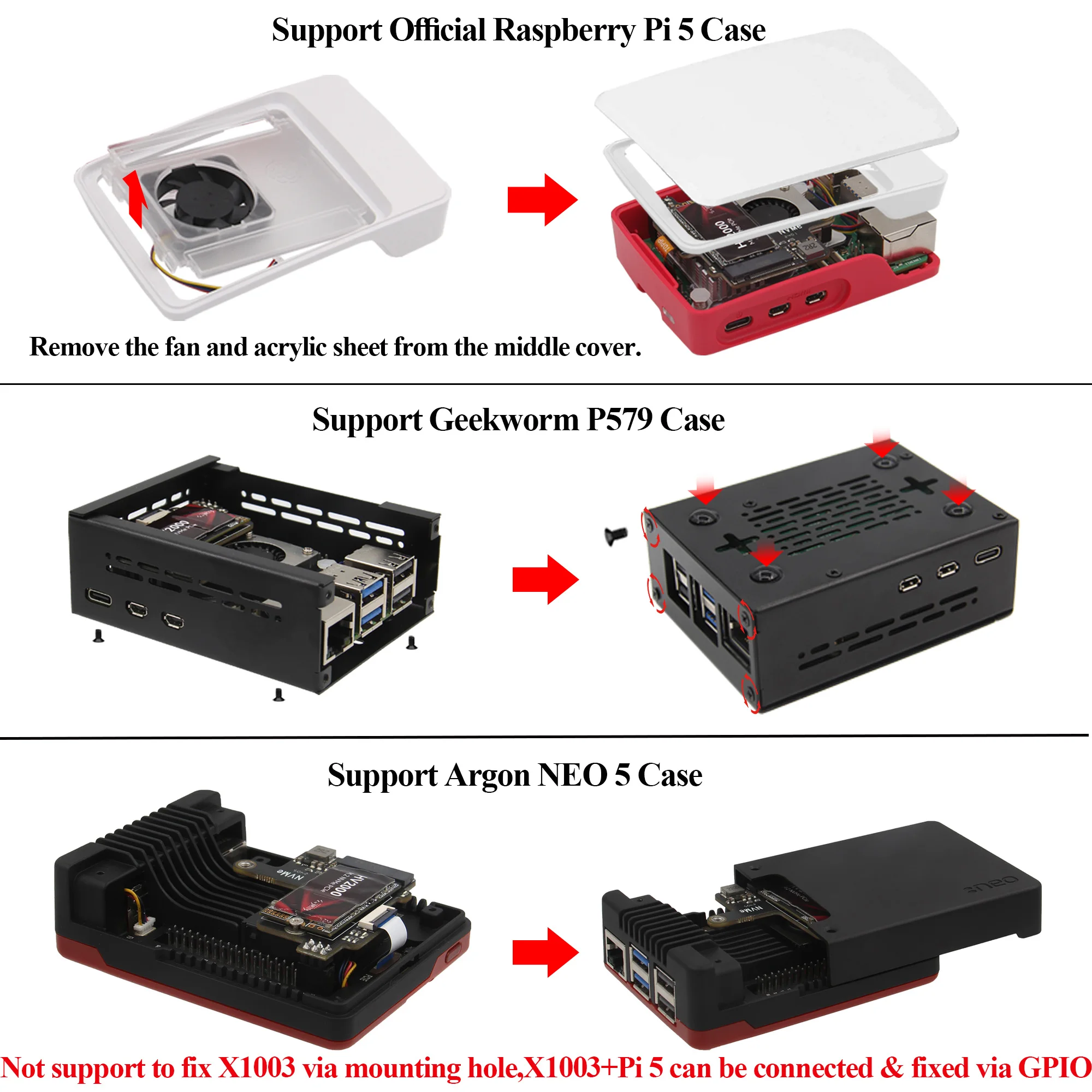 Geekworm x1003 pcie m.2 nvme ssd 2242 board für Raspberry Pi 5 – Bild 5