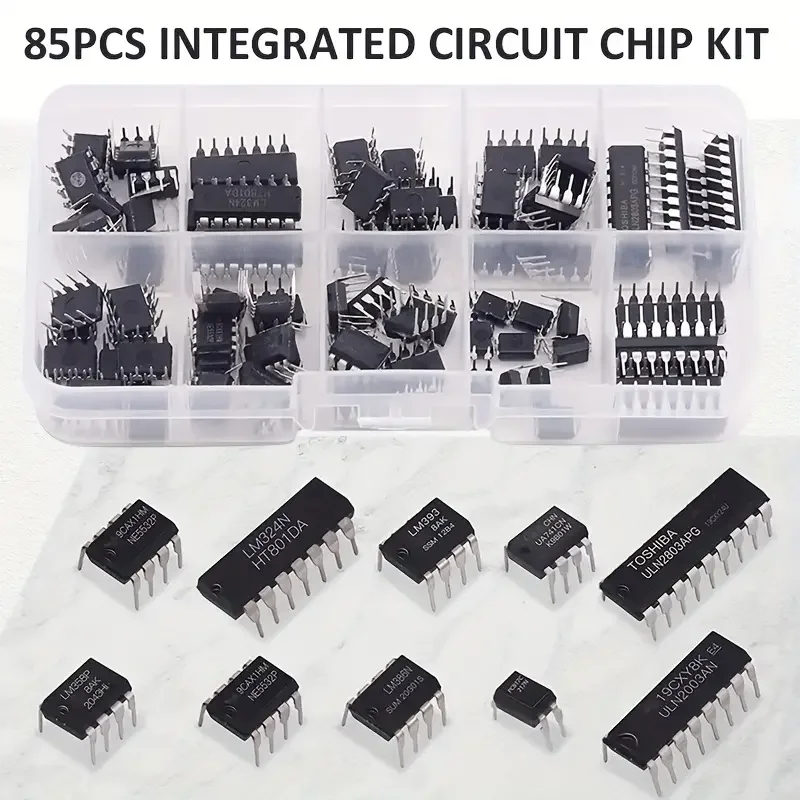Integriertes Schaltungschip-Set mit 10 Spezifikationen IC-NE555 IC-LM324 IC-LM358 DIP (85 Stück)