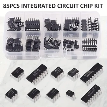 Integriertes Schaltungschip-Set mit 10 Spezifikationen IC-NE555 IC-LM324 IC-LM358 DIP (85 Stück)